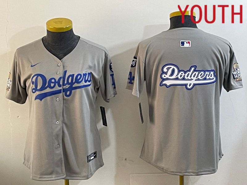 Youth Los Angeles Dodgers Blank Grey Game 2024 Nike MLB Jersey style 12055->youth mlb jersey->Youth Jersey
